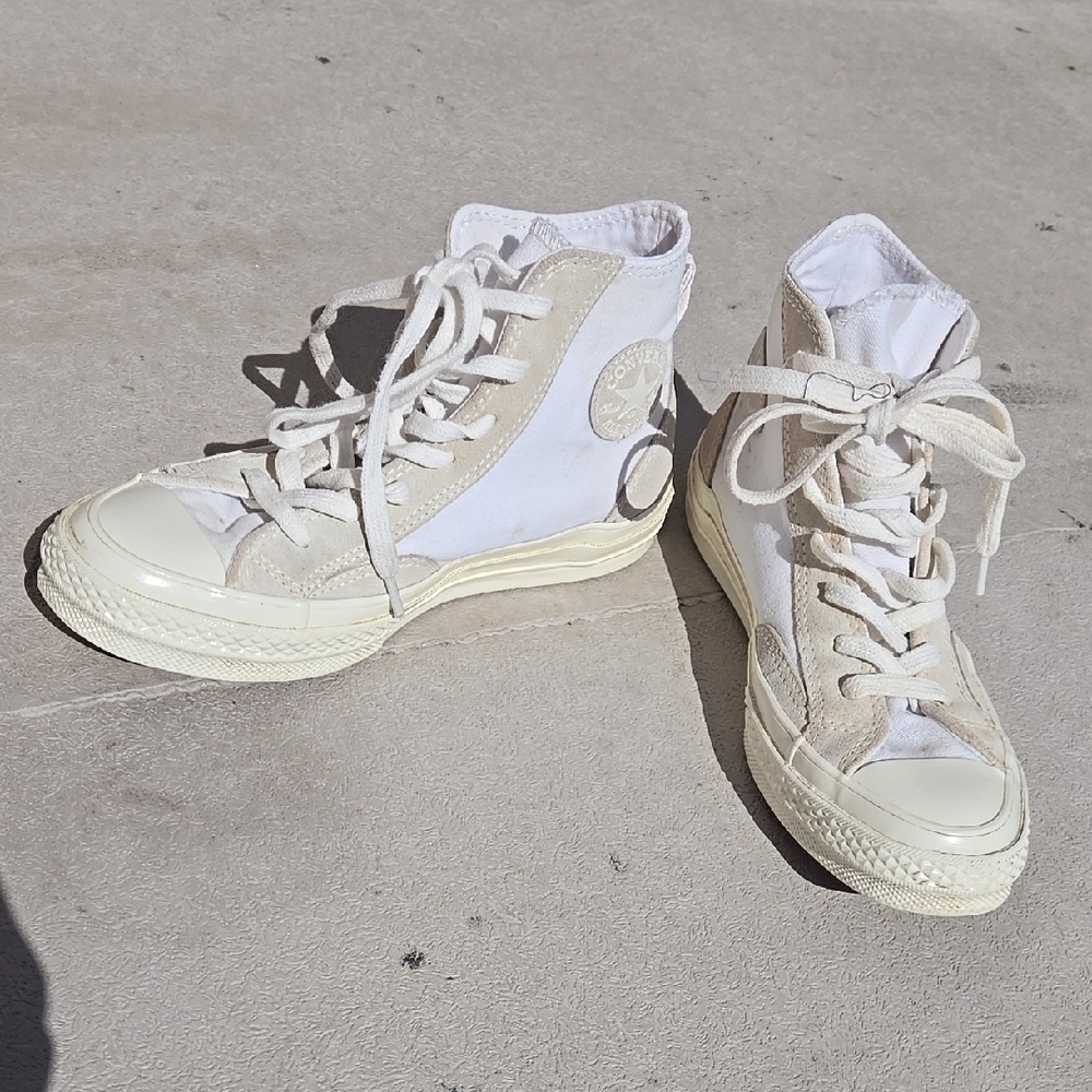 Converse High Top Sneakers in White and Cream
